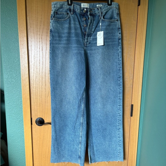 Rails The Getty High Rise Wide Leg Blue Jeans - Picture 1 of 6